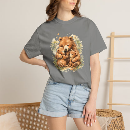 Mother Bear and Cubs Watercolor Tee | Wildlife Art Shirt | Mother Nature Gift | Unisex
