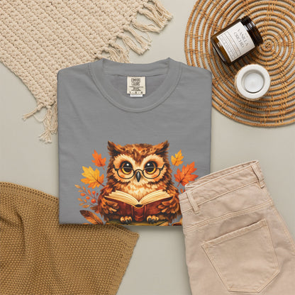 Wise Owl Watercolor Humor Tee | Book Lover Nature Shirt | Whimsical Wildlife Gift