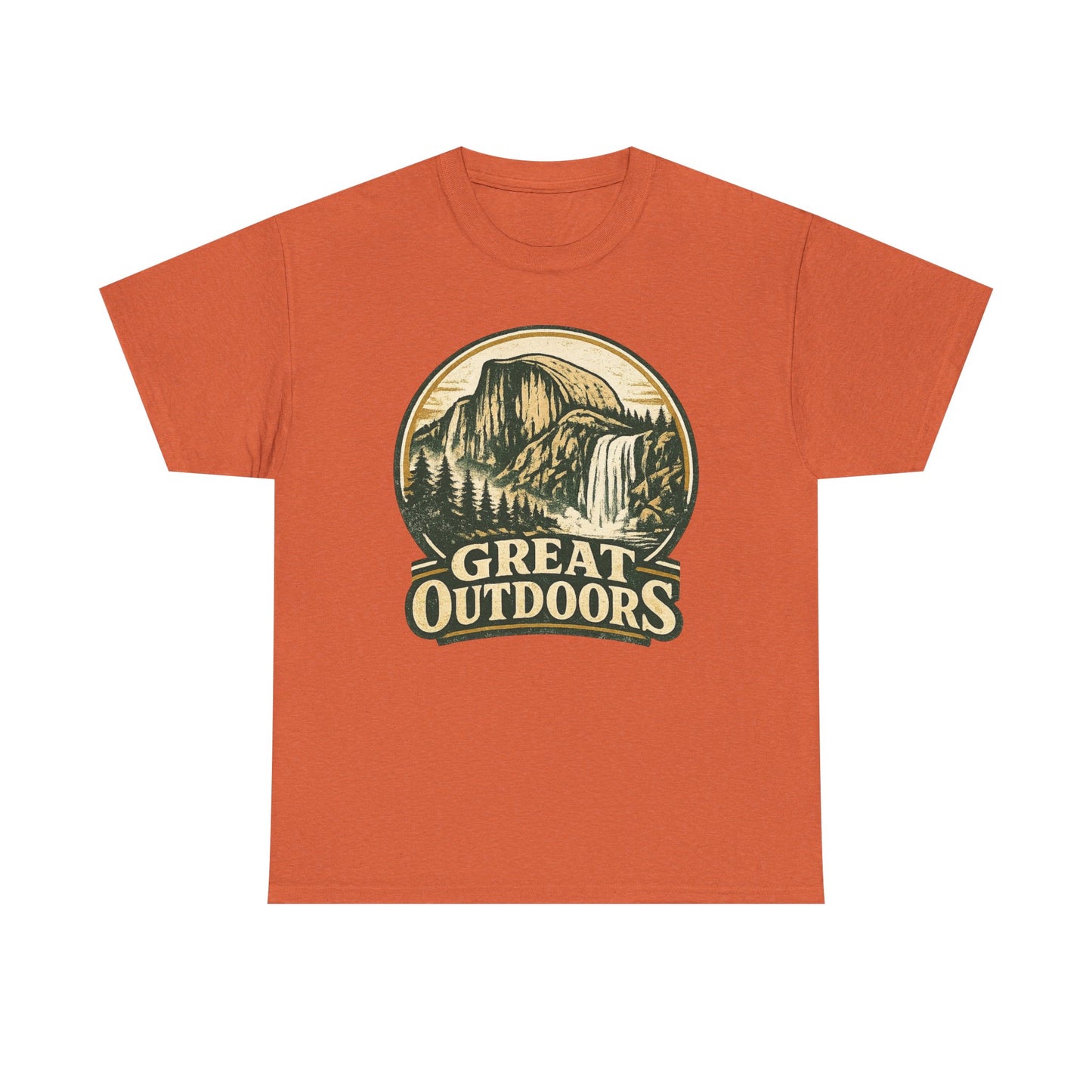 Great Outdoors Retro Badge Tee | Yosemite Half Dome Graphic Shirt | Camping Gift