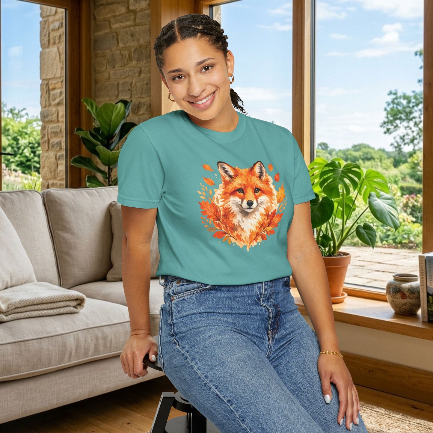 Watercolor Fox Graphic Tee | Autumn Wildlife Art Shirt | Nature Lover Gift | Unisex