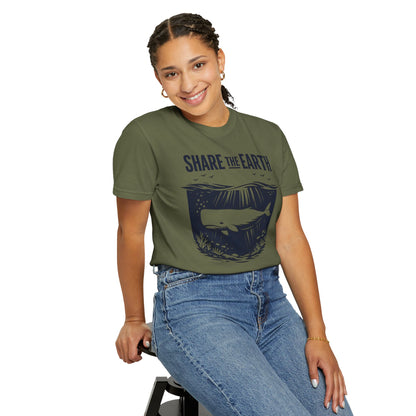 Whale Conservation Tee | Share the Earth Graphic Shirt | Ocean Wildlife Gift | Unisex