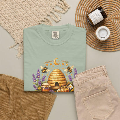 Beehive Honey and Lavender Tee | Vintage Nature Art Shirt | Botanical Garden Gift