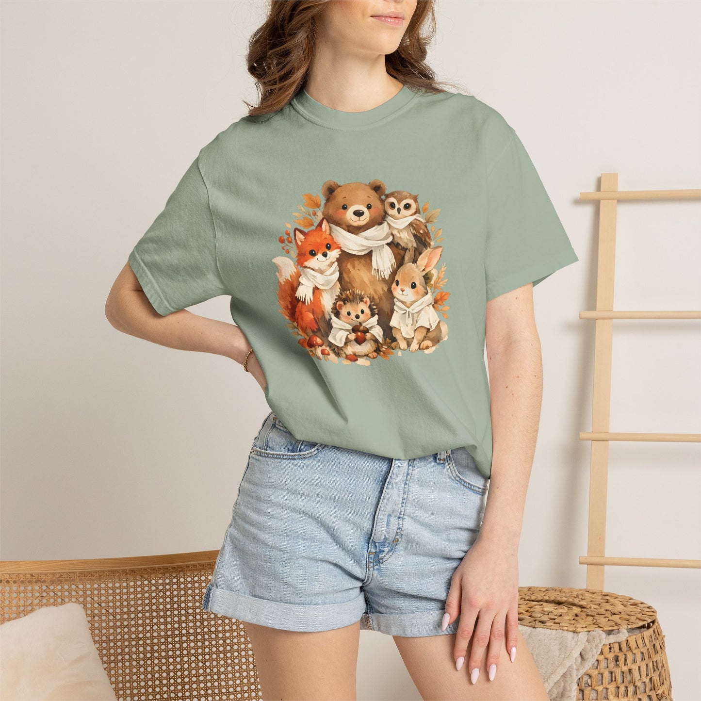 Woodland Friends Watercolor Tee | Forest Animal Gift Shirt | Wildlife Art | Nature Lover