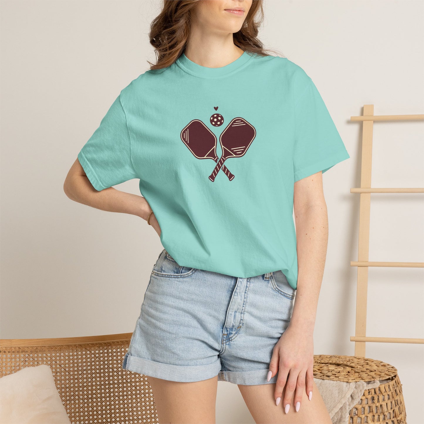 Pickleball Heart Icon Tee Pickler Love Minimalist Graphic Unisex Shirt