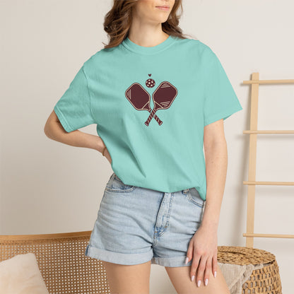 Pickleball Heart Icon Tee Pickler Love Minimalist Graphic Unisex Shirt
