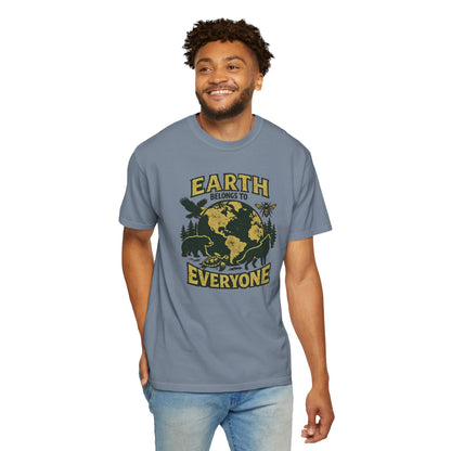 Earth Belongs to Everyone Earth Day Tee | Conservation Art Shirt | Wildlife Gift