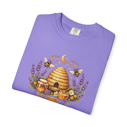Beehive Honey and Lavender Tee | Vintage Nature Art Shirt | Botanical Garden Gift