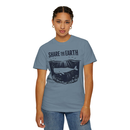 Whale Conservation Tee | Share the Earth Graphic Shirt | Ocean Wildlife Gift | Unisex