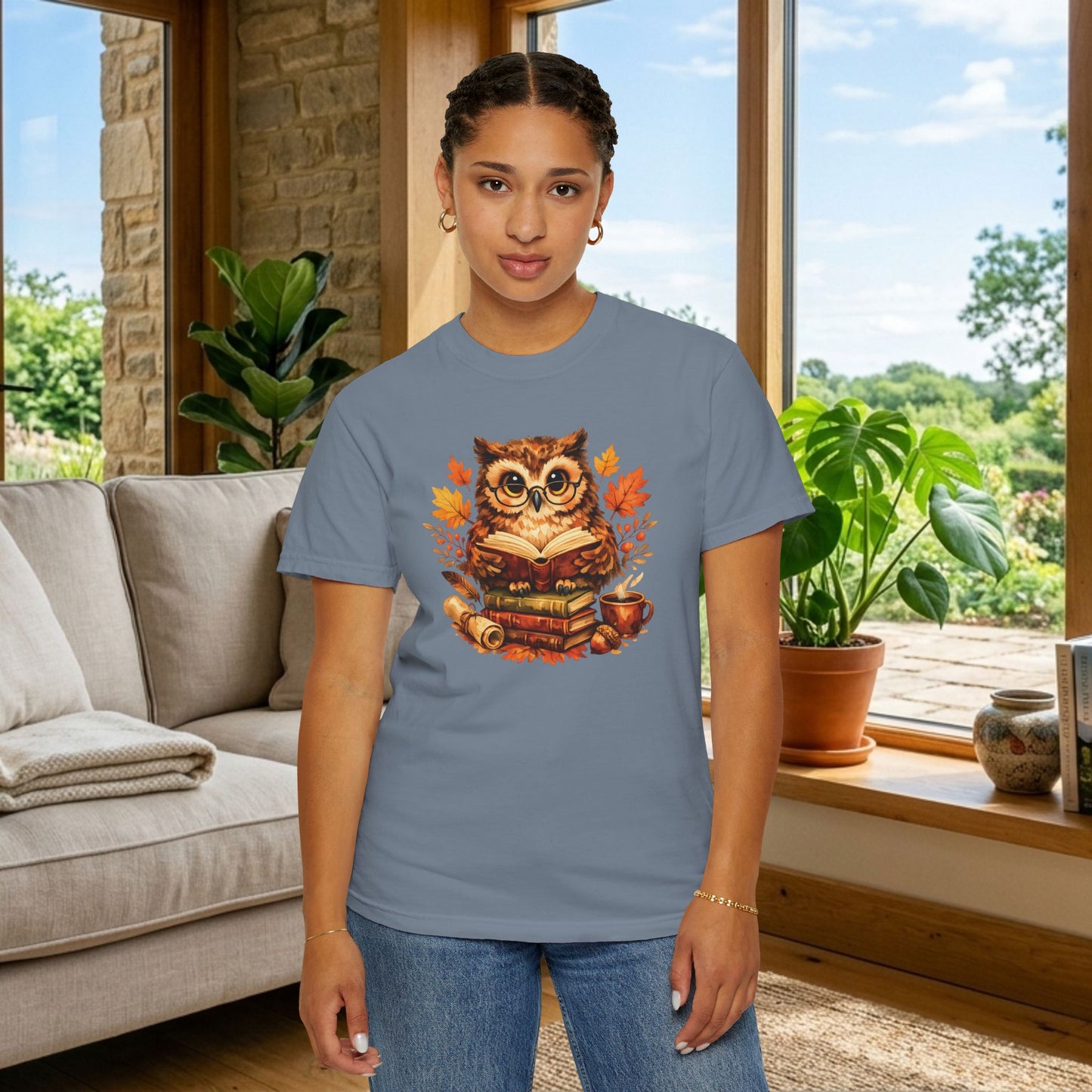 Wise Owl Watercolor Humor Tee | Book Lover Nature Shirt | Whimsical Wildlife Gift