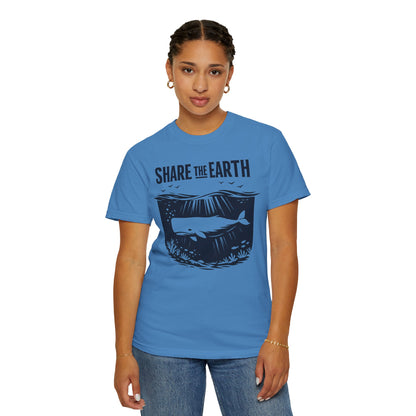 Whale Conservation Tee | Share the Earth Graphic Shirt | Ocean Wildlife Gift | Unisex