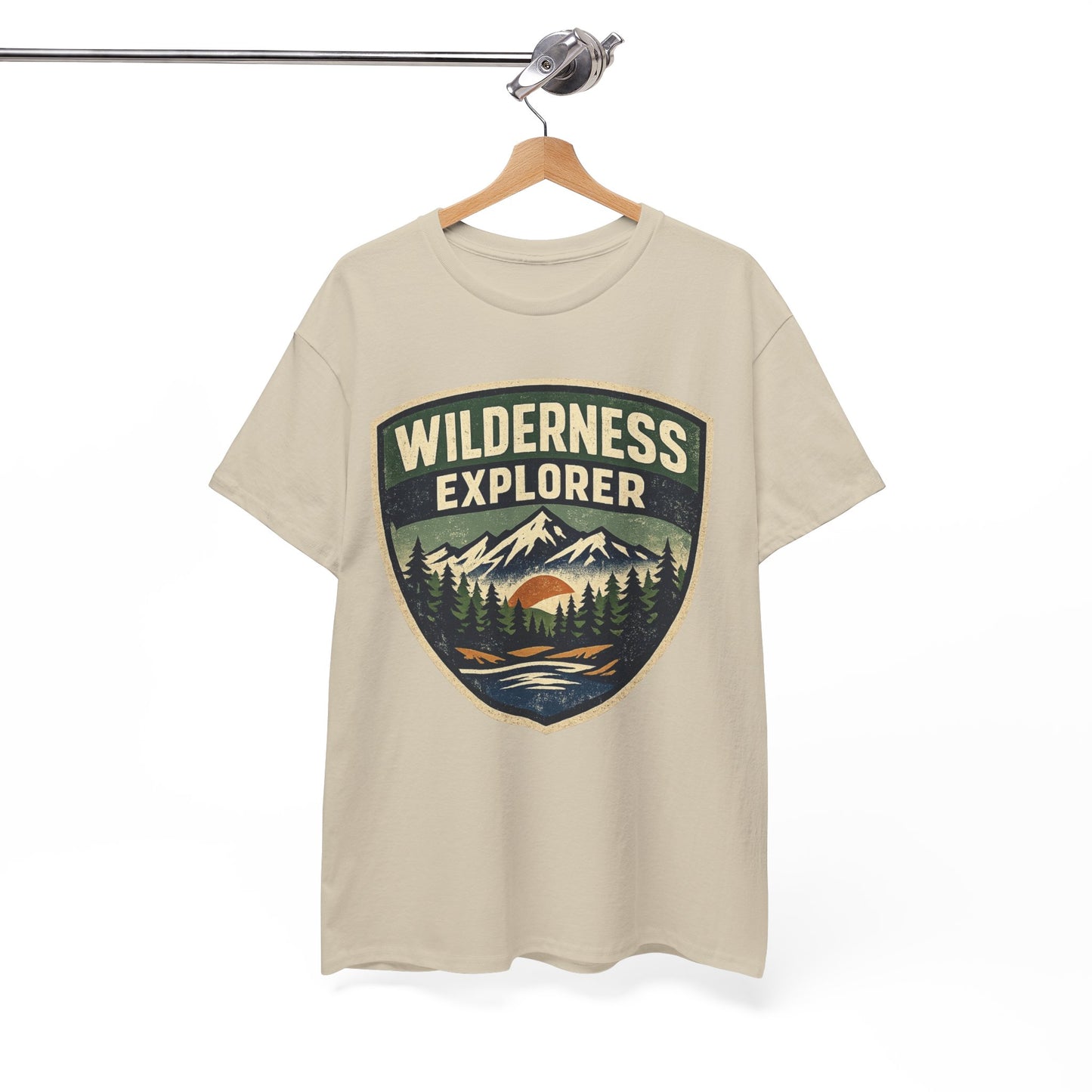 Wilderness Explorer Shield badge Tee | Retro Outdoor Adventure design | Hiking