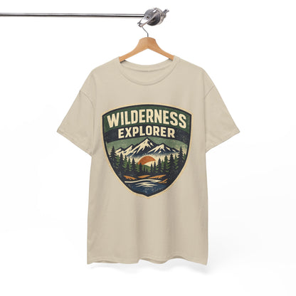Wilderness Explorer Shield badge Tee | Retro Outdoor Adventure design | Hiking