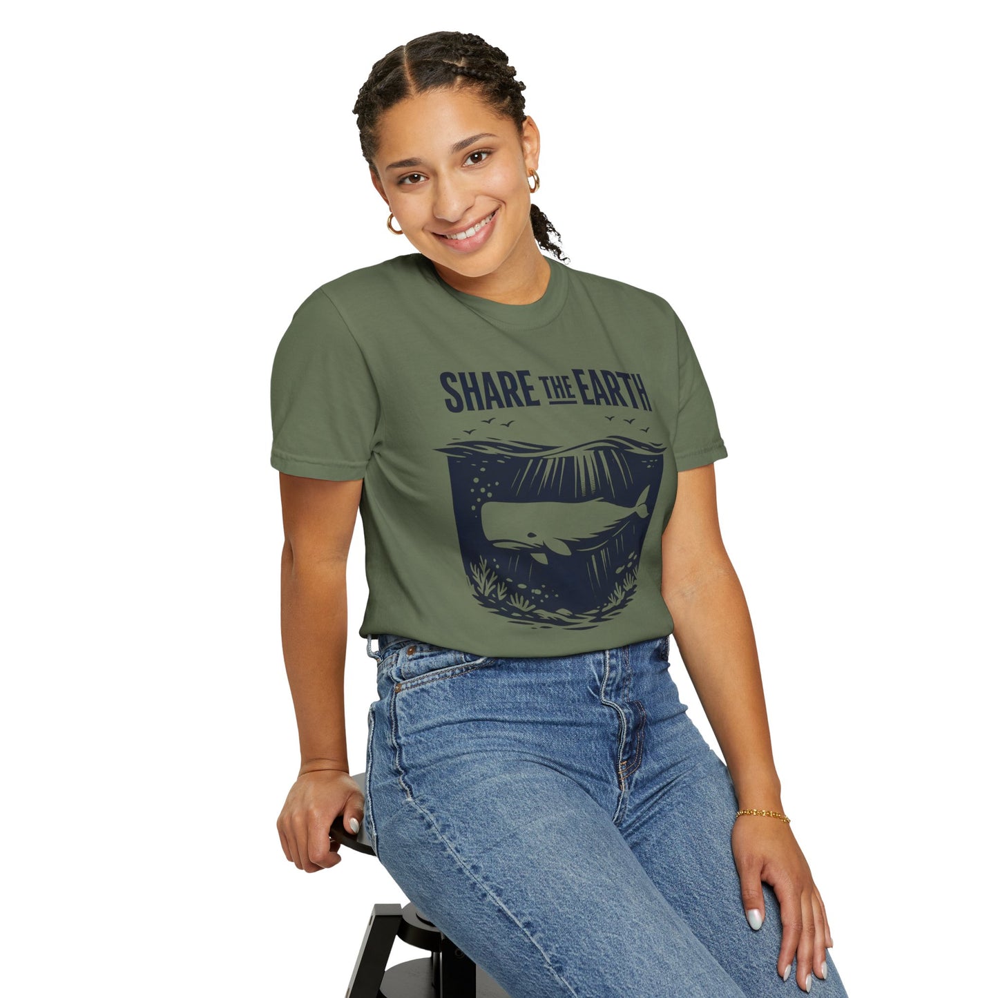 Whale Conservation Tee | Share the Earth Graphic Shirt | Ocean Wildlife Gift | Unisex