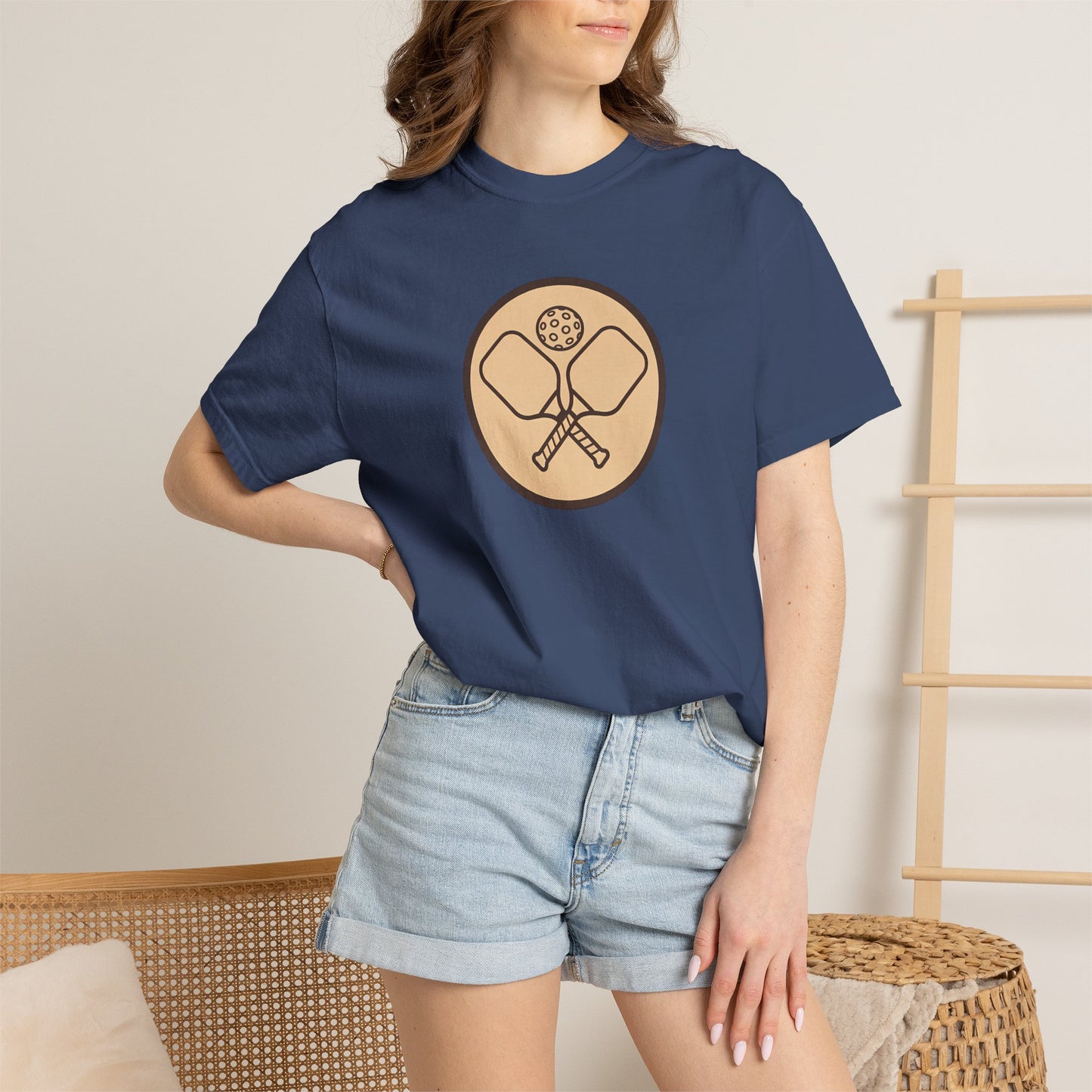 Vintage Pickleball Badge Tee Pickler Crest Minimalist Unisex Shirt