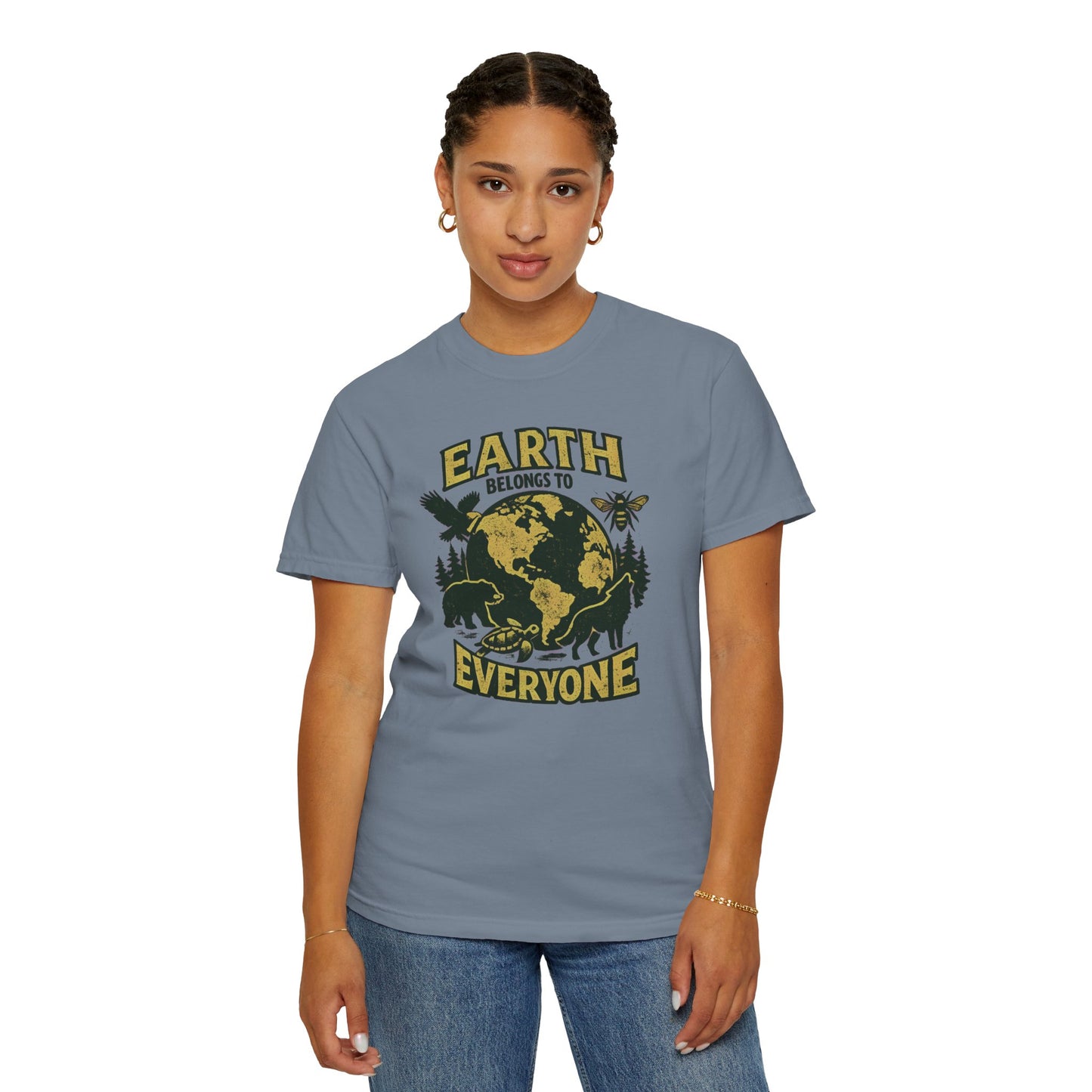Earth Belongs to Everyone Earth Day Tee | Conservation Art Shirt | Wildlife Gift
