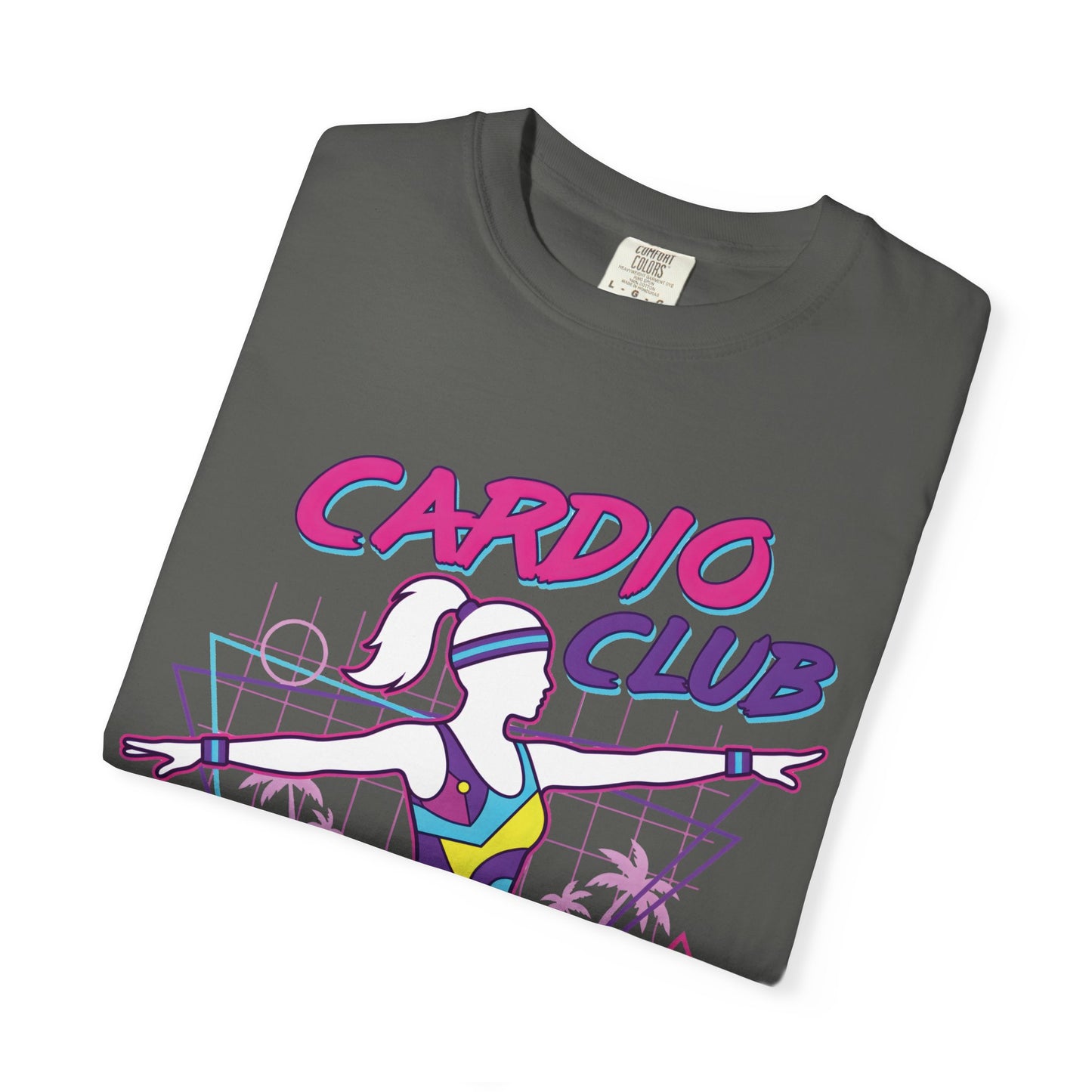 Cardio Club Retro 80s Grid Aerobics Graphic Tee | Vintage Gym Shirt Women