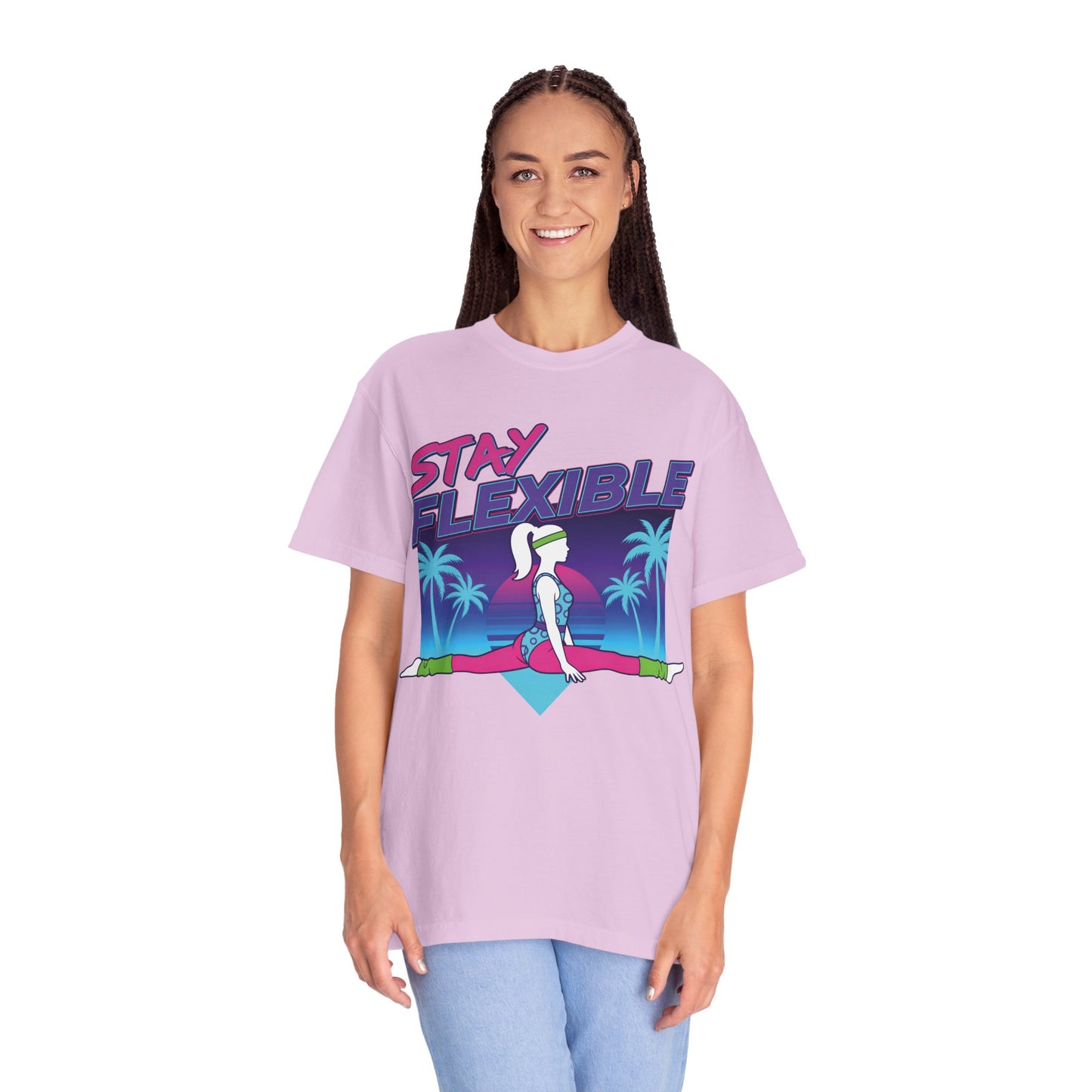 Stay Flexible Retro 80s Splits Aerobics Tee | Vintage Gym Shirt Women