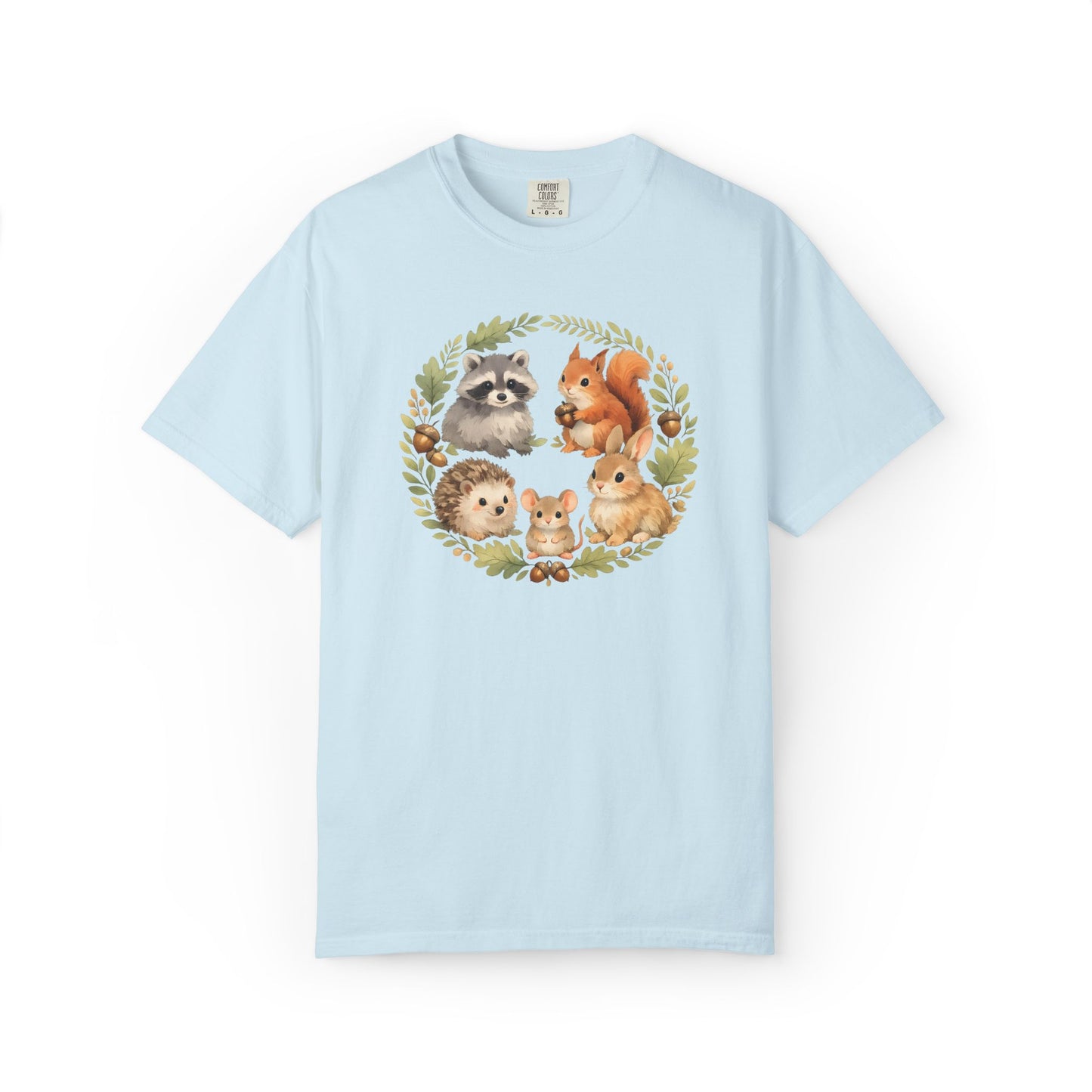 Woodland Animals Circle Watercolor Tee | Forest Creature Gift Shirt | Nature Lover