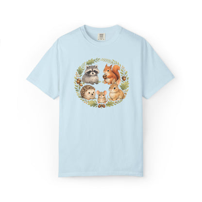 Woodland Animals Circle Watercolor Tee | Forest Creature Gift Shirt | Nature Lover