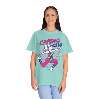 Cardio Club Retro 80s Grid Aerobics Graphic Tee | Vintage Gym Shirt Women