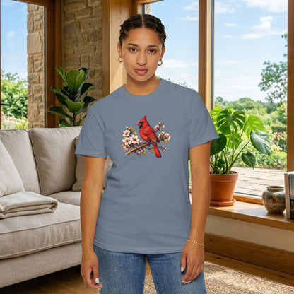 Cardinal Botanical Tee | Vintage Bird Art Shirt | Bird Watcher Gift