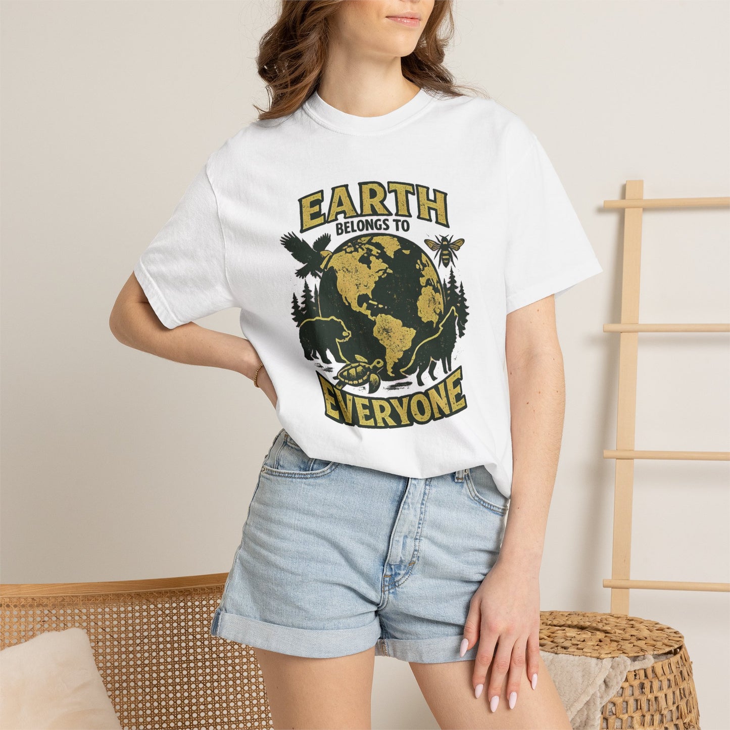 Earth Belongs to Everyone Earth Day Tee | Conservation Art Shirt | Wildlife Gift
