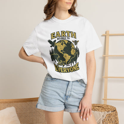 Earth Belongs to Everyone Earth Day Tee | Conservation Art Shirt | Wildlife Gift