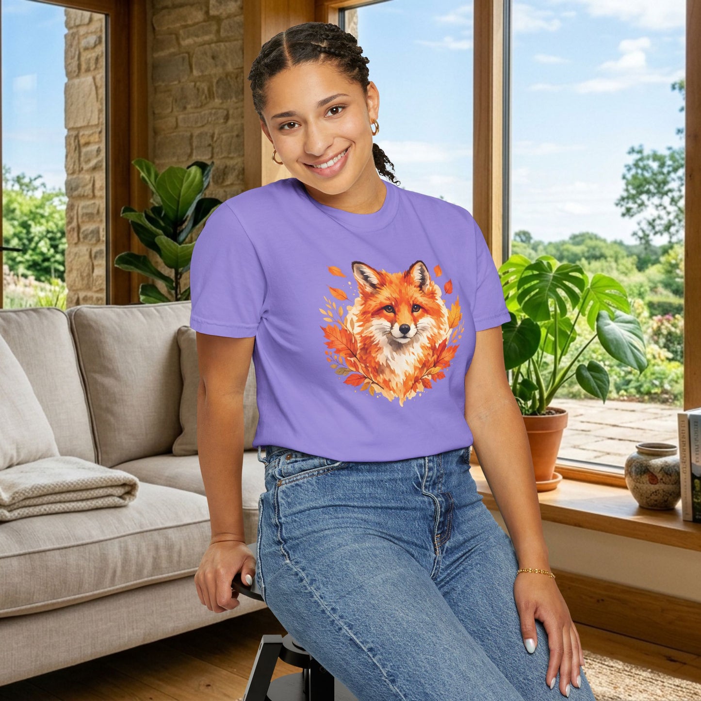 Watercolor Fox Graphic Tee | Autumn Wildlife Art Shirt | Nature Lover Gift | Unisex