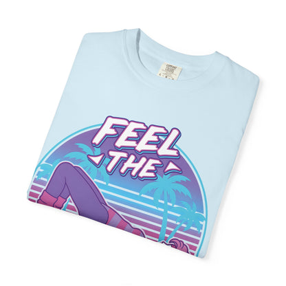 Feel the Burn Retro 80s Glute Thrust Pose Graphic Tee | Vintage Workout Shirt
