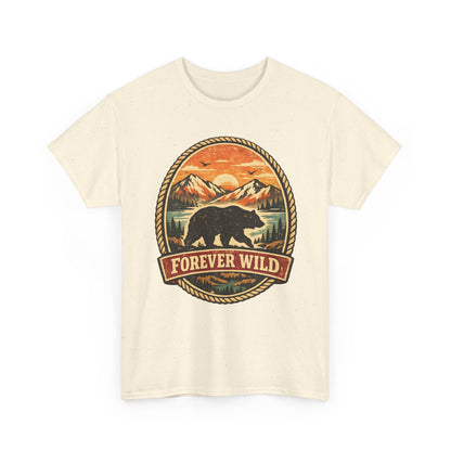 Grizzly Bear Forever Wild Badge Tee | Vintage National Park Shirt | Nature Lover Gift