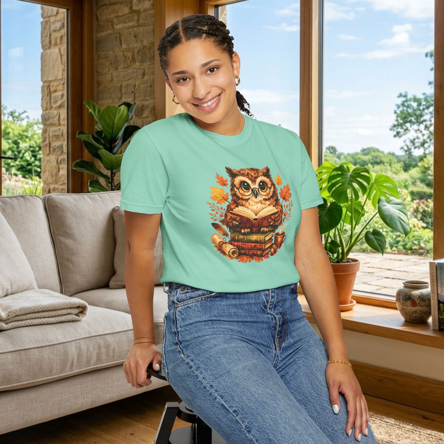 Wise Owl Watercolor Humor Tee | Book Lover Nature Shirt | Whimsical Wildlife Gift