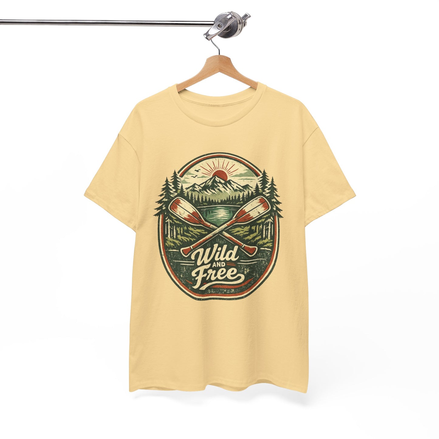 Wild and Free Badge Tee | Vintage Adventure Shirt | Outdoor Explorer Gift