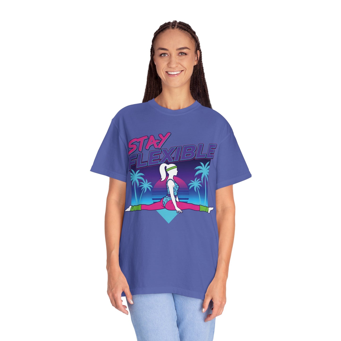 Stay Flexible Retro 80s Splits Aerobics Tee | Vintage Gym Shirt Women