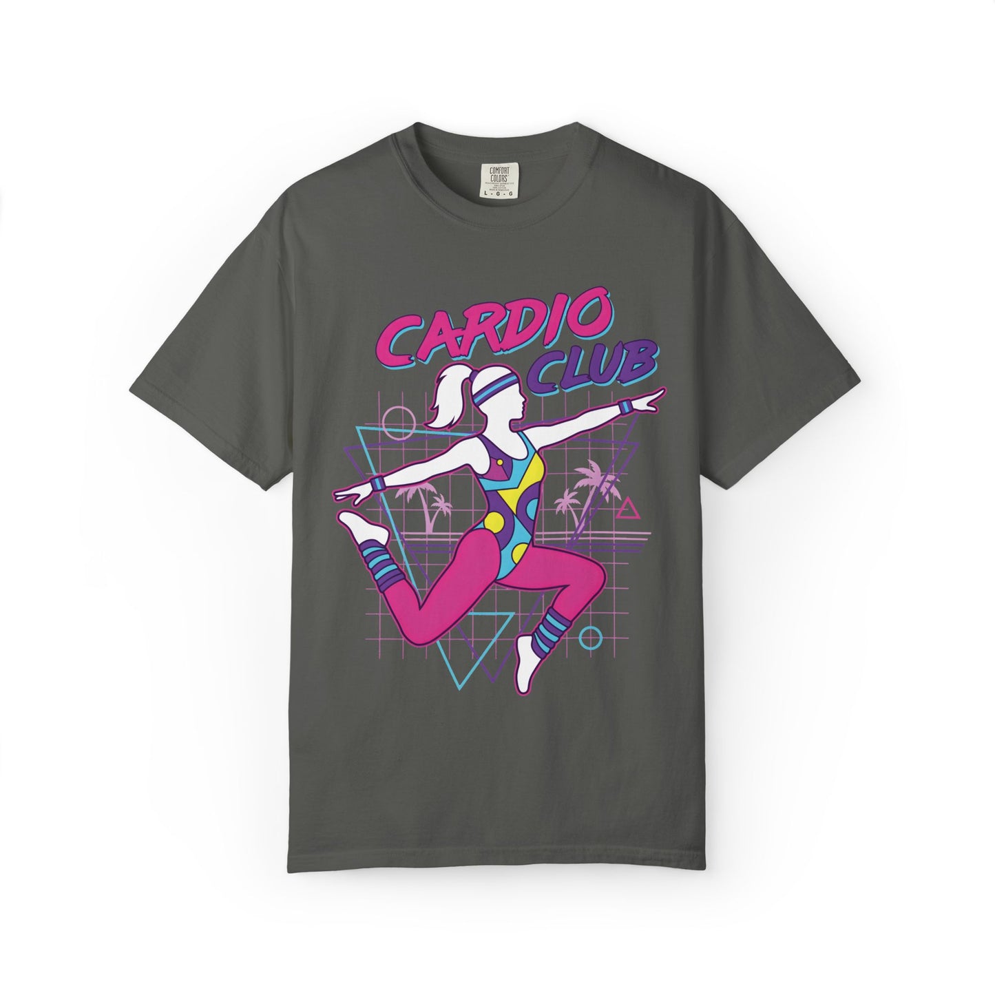 Cardio Club Retro 80s Grid Aerobics Graphic Tee | Vintage Gym Shirt Women