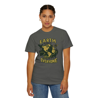 Earth Belongs to Everyone Earth Day Tee | Conservation Art Shirt | Wildlife Gift