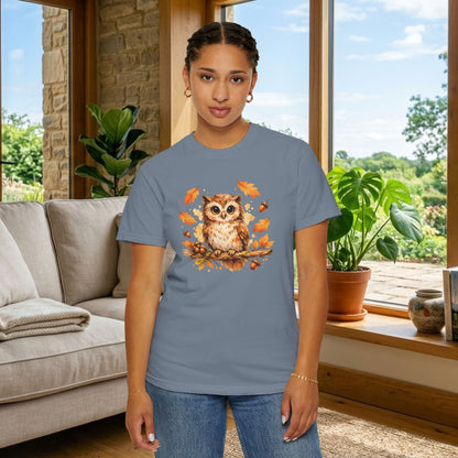 Watercolor Owl Graphic Tee | Autumn Wildlife Art Shirt | Owl Lover Gift