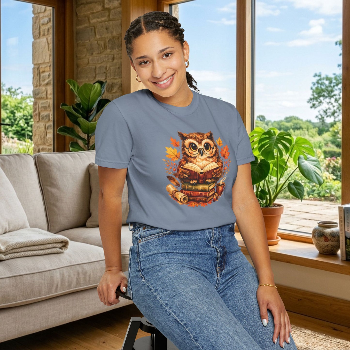 Wise Owl Watercolor Humor Tee | Book Lover Nature Shirt | Whimsical Wildlife Gift