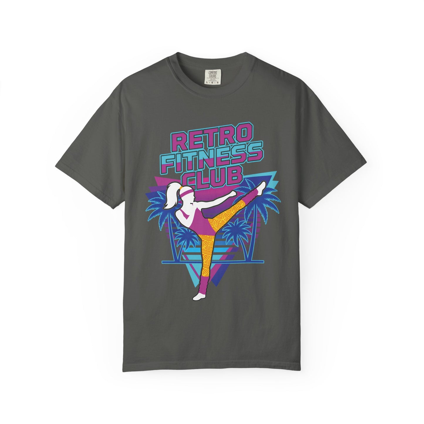 Retro Fitness Club High Kick 80s Tee | Vintage Aerobics Shirt Women
