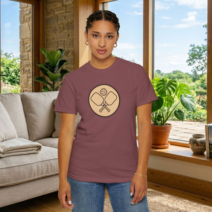 Vintage Pickleball Badge Tee Pickler Crest Minimalist Unisex Shirt