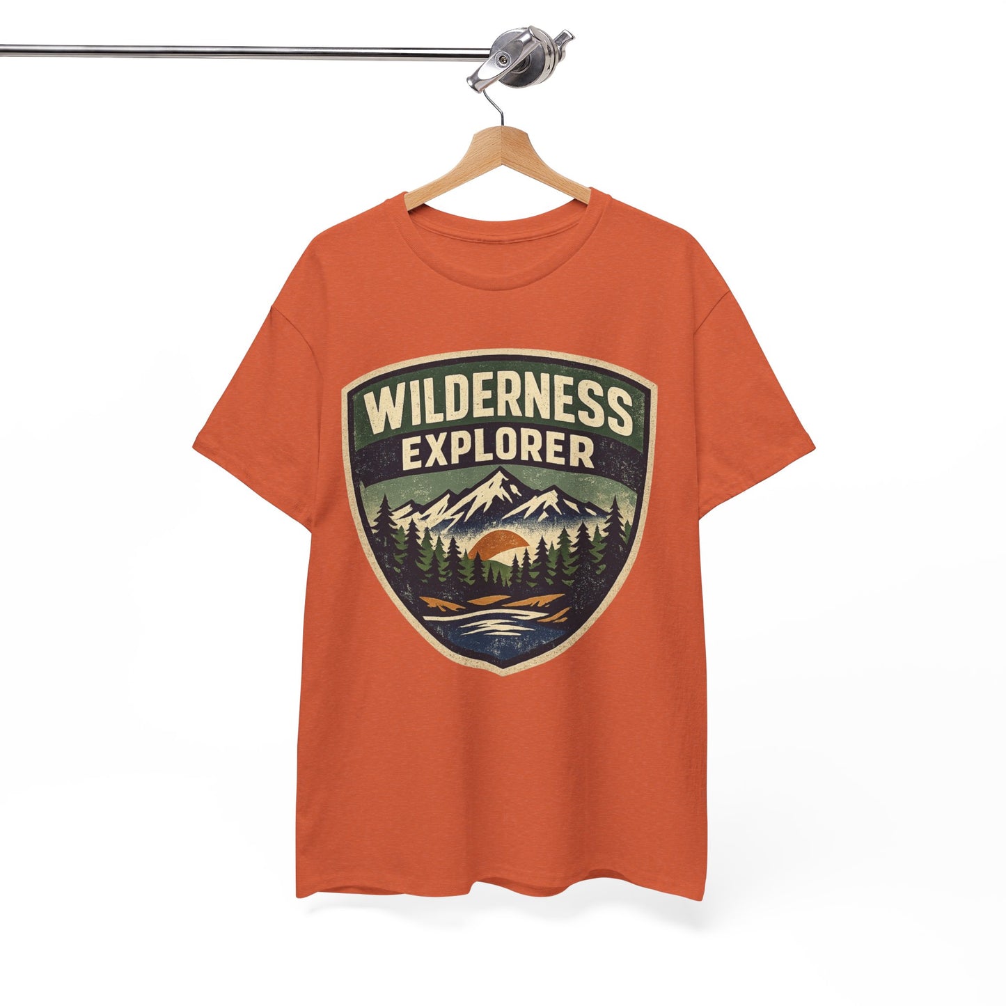 Wilderness Explorer Shield badge Tee | Retro Outdoor Adventure design | Hiking