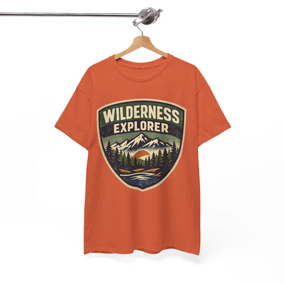 Wilderness Explorer Shield badge Tee | Retro Outdoor Adventure design | Hiking
