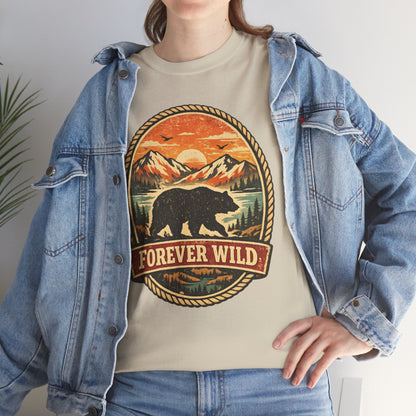 Grizzly Bear Forever Wild Badge Tee | Vintage National Park Shirt | Nature Lover Gift