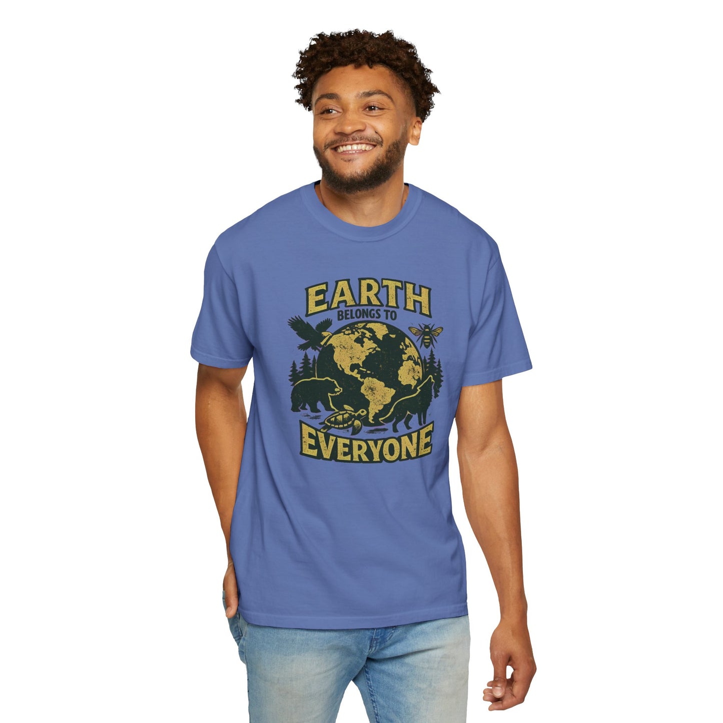Earth Belongs to Everyone Earth Day Tee | Conservation Art Shirt | Wildlife Gift