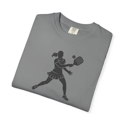 Pickleball Female Silhouette Icon Tee Minimalist Pickler Graphic Women T-Shirt