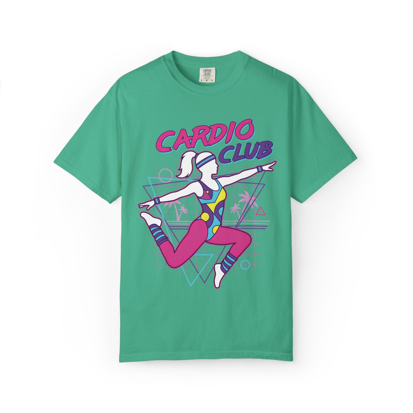 Cardio Club Retro 80s Grid Aerobics Graphic Tee | Vintage Gym Shirt Women