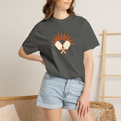 Pickleball Sun Badge Tee Pickler Vintage Minimalist Unisex Shirt