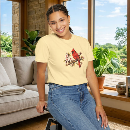 Cardinal Botanical Tee | Vintage Bird Art Shirt | Bird Watcher Gift