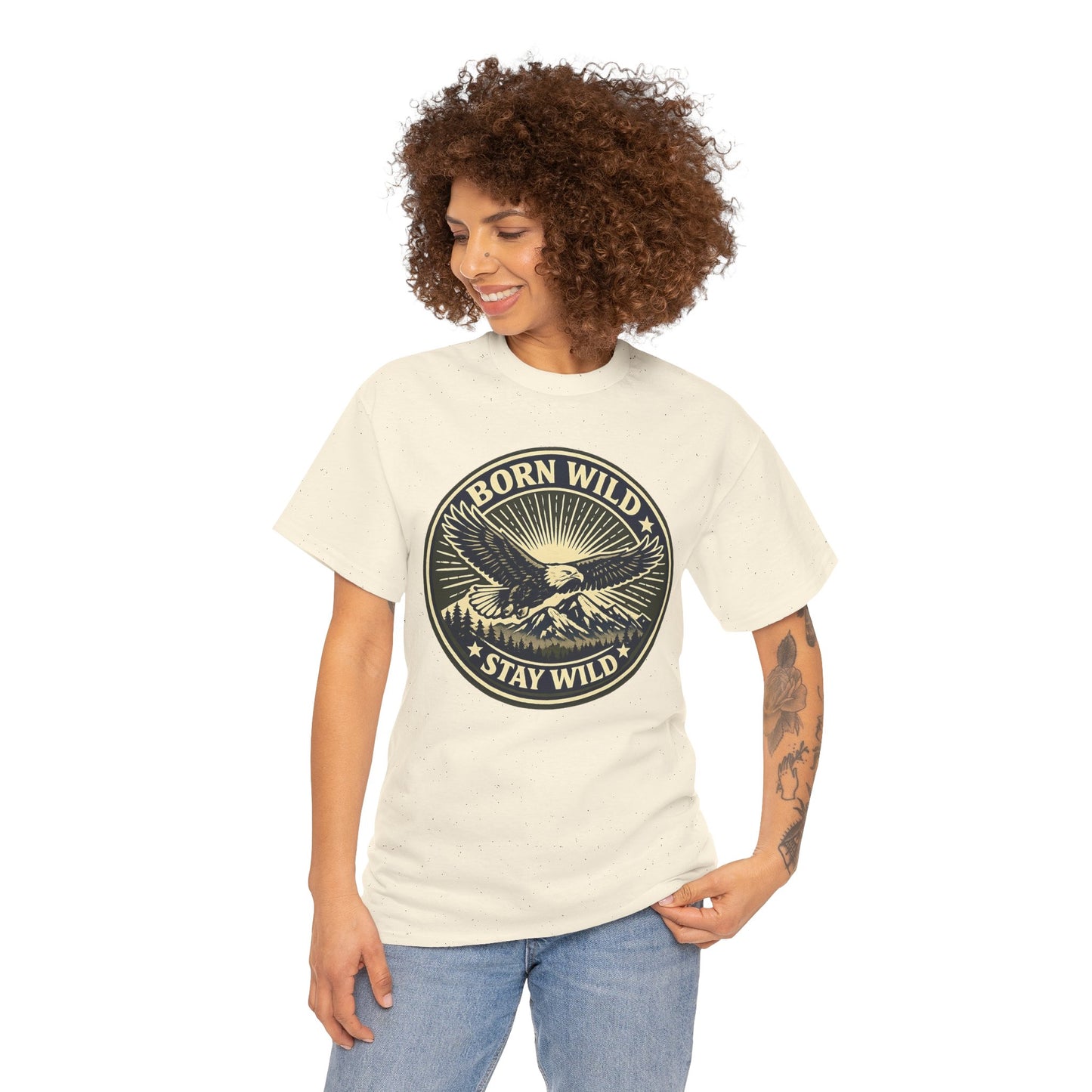 Eagle Ranger Patch Graphic Tee | Mid-Century Outdoor Shirt | Born Wild Stay Wild Unisex