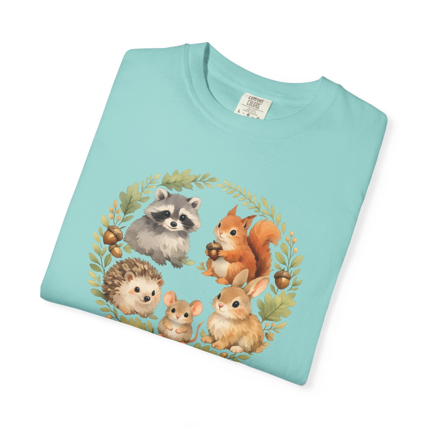 Woodland Animals Circle Watercolor Tee | Forest Creature Gift Shirt | Nature Lover