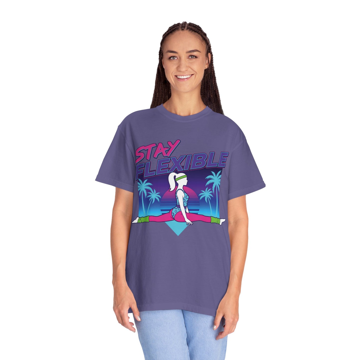 Stay Flexible Retro 80s Splits Aerobics Tee | Vintage Gym Shirt Women